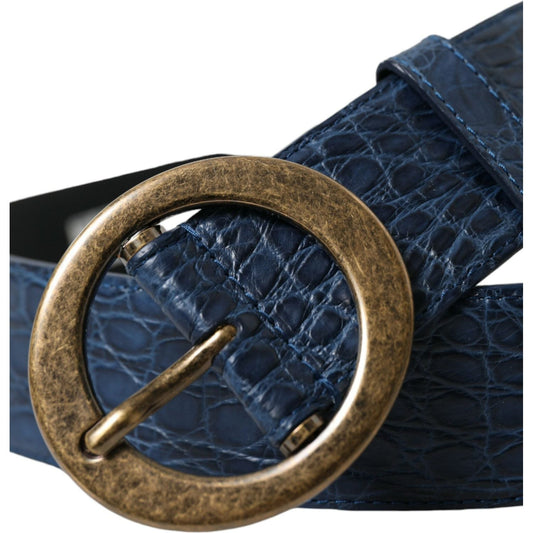 Dolce & Gabbana | Elegant Italian Leather Belt with Metal Buckle| McRichard Designer Brands   