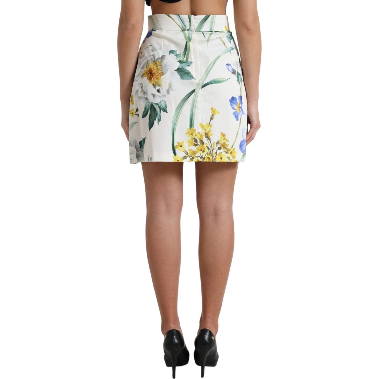 Dolce & Gabbana Elegant High Waist Floral Mini Skirt elegant-high-waist-floral-mini-skirt
