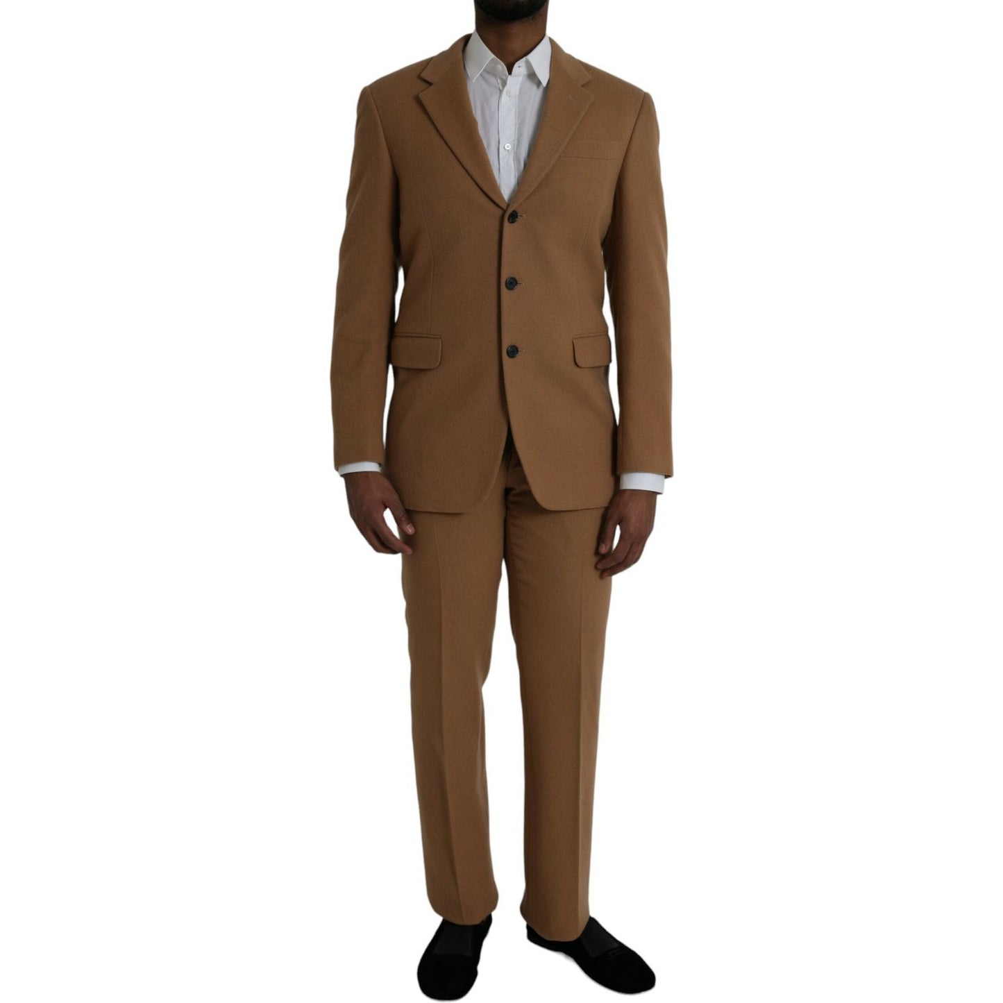 Prada Brown Cashmere 2 Piece Single Breasted Suit brown-cashmere-2-piece-single-breasted-suit