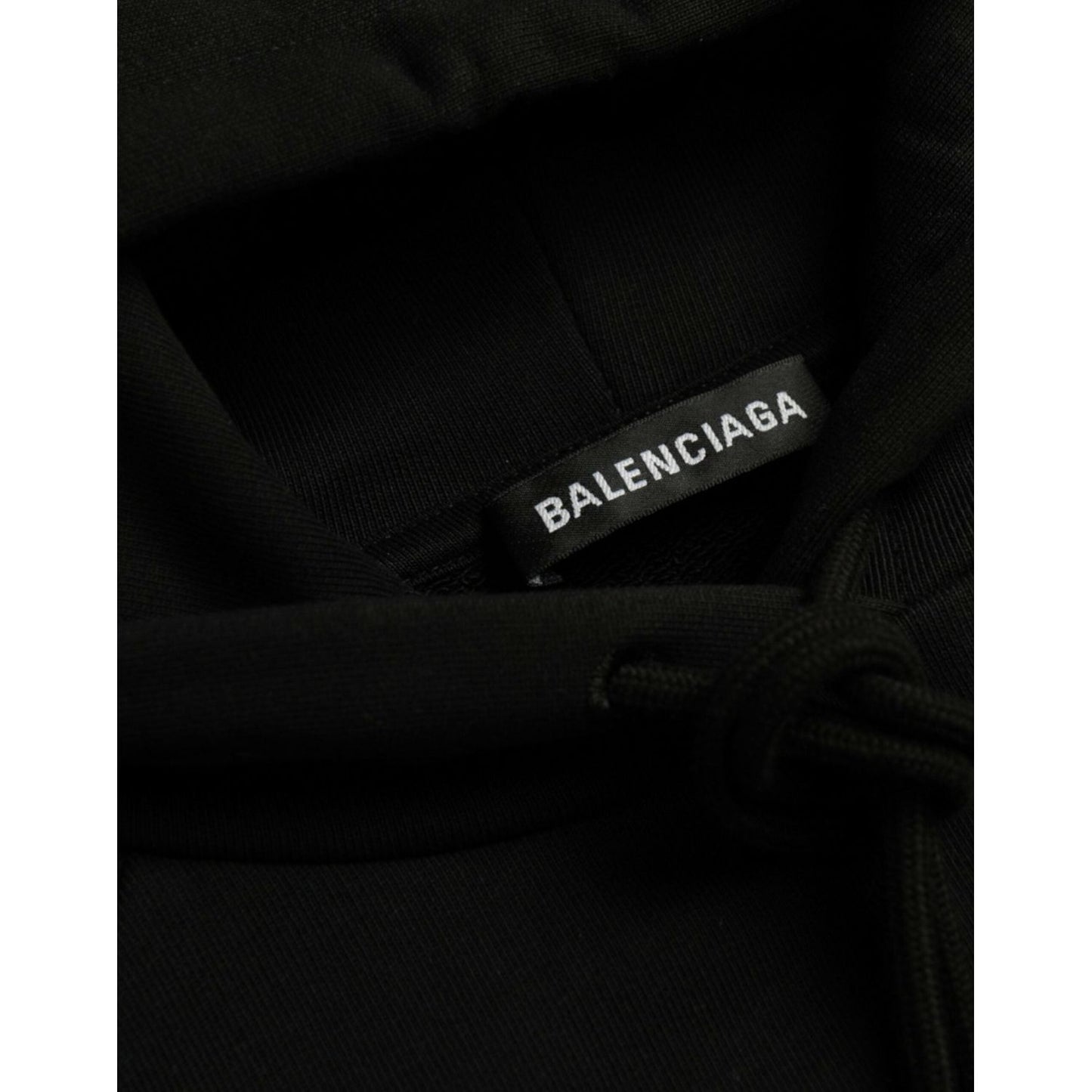 Balenciaga Black Cotton Logo Hooded Pullover Sweatshirt Sweater black-cotton-logo-hooded-pullover-sweatshirt-sweater