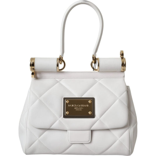 White Calf Leather 90's SICILY Shoulder Satchel Bag