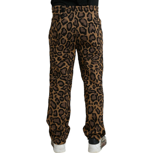 Dolce & Gabbana Brown Leopard Print Polyester Jogger Pants brown-leopard-print-polyester-jogger-pants