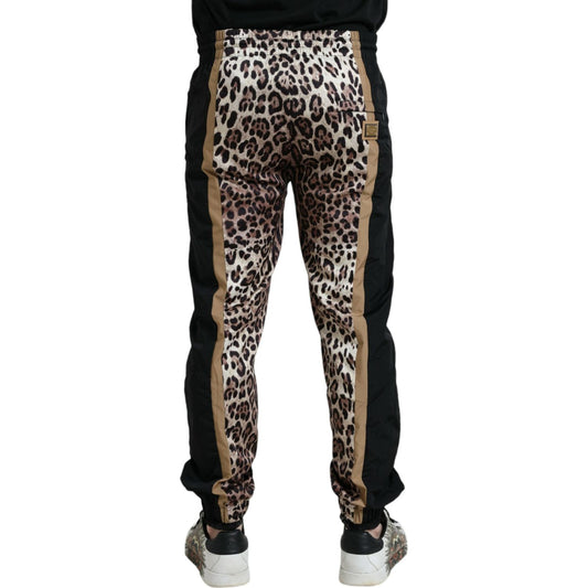 Dolce & Gabbana Brown Leopard Print Polyester Jogger Pants brown-leopard-print-polyester-jogger-pants-1