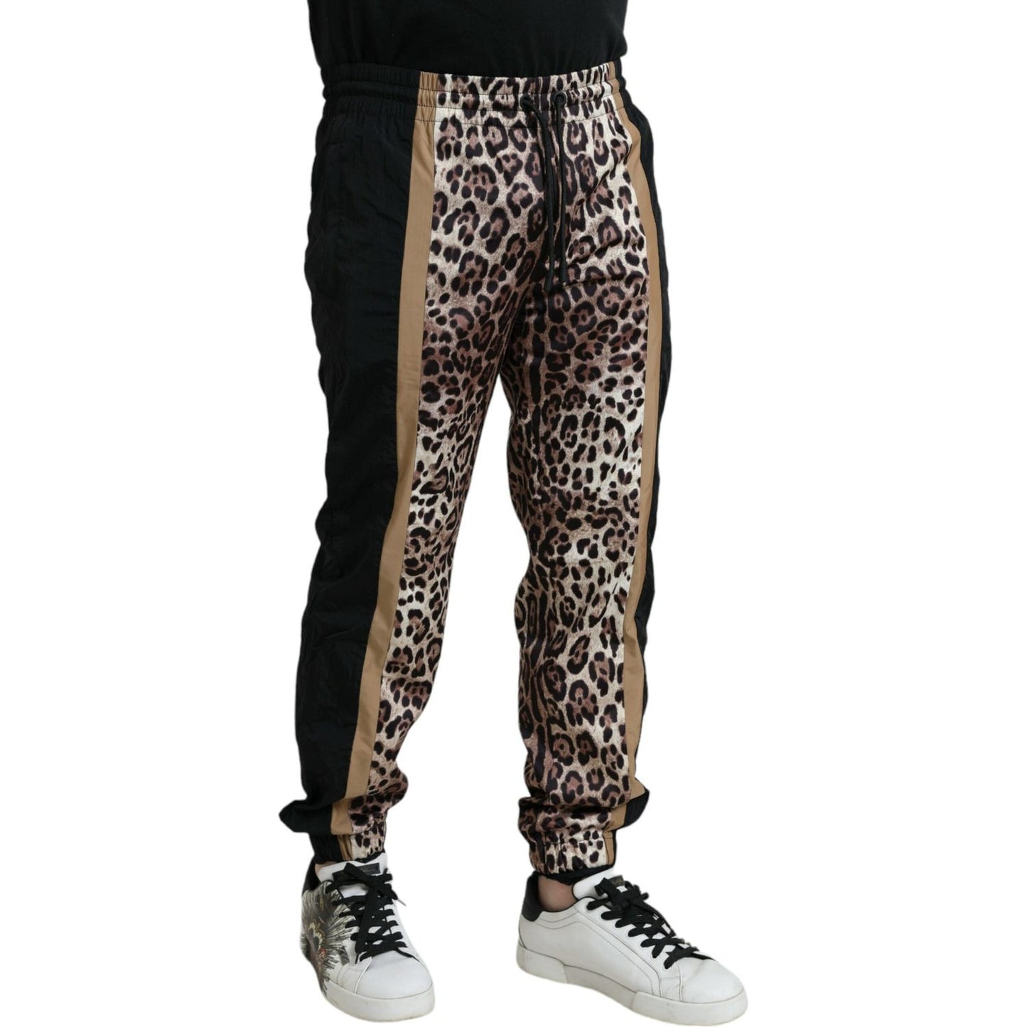 Dolce & Gabbana Brown Leopard Print Polyester Jogger Pants brown-leopard-print-polyester-jogger-pants-1