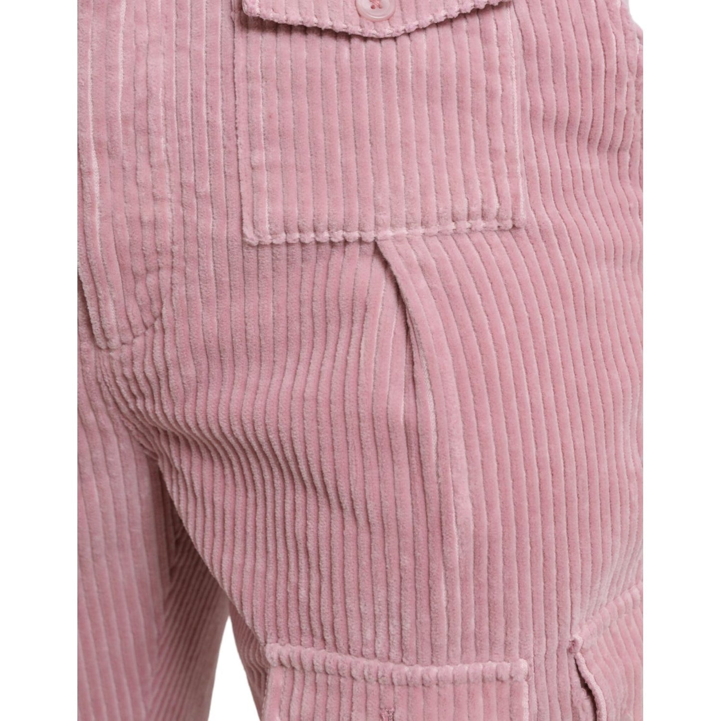 Dolce & Gabbana Pink Corduroy Cotton Stretch Skinny Cargo Jeans pink-corduroy-cotton-stretch-skinny-cargo-jeans