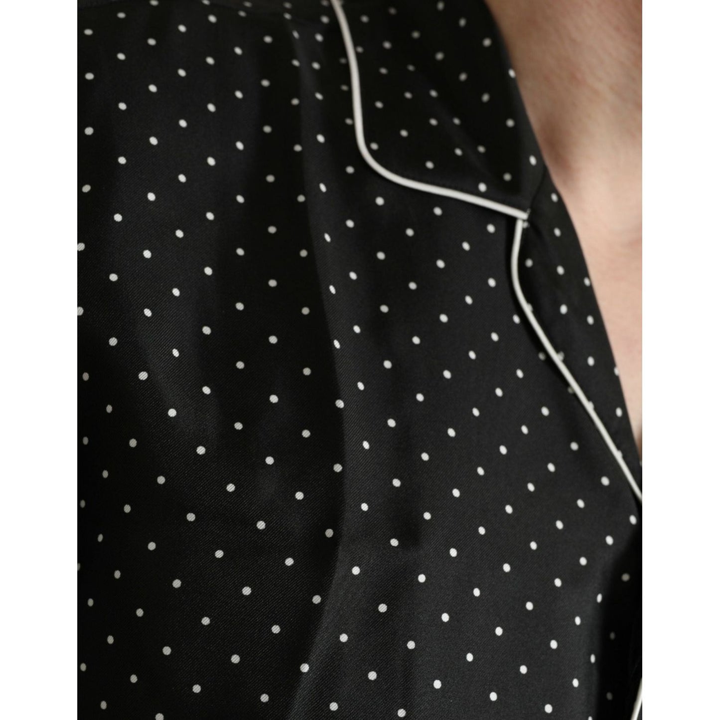Dolce & Gabbana Black Polka Dot Silk Long Sleeve Shirt black-polka-dot-silk-long-sleeve-shirt