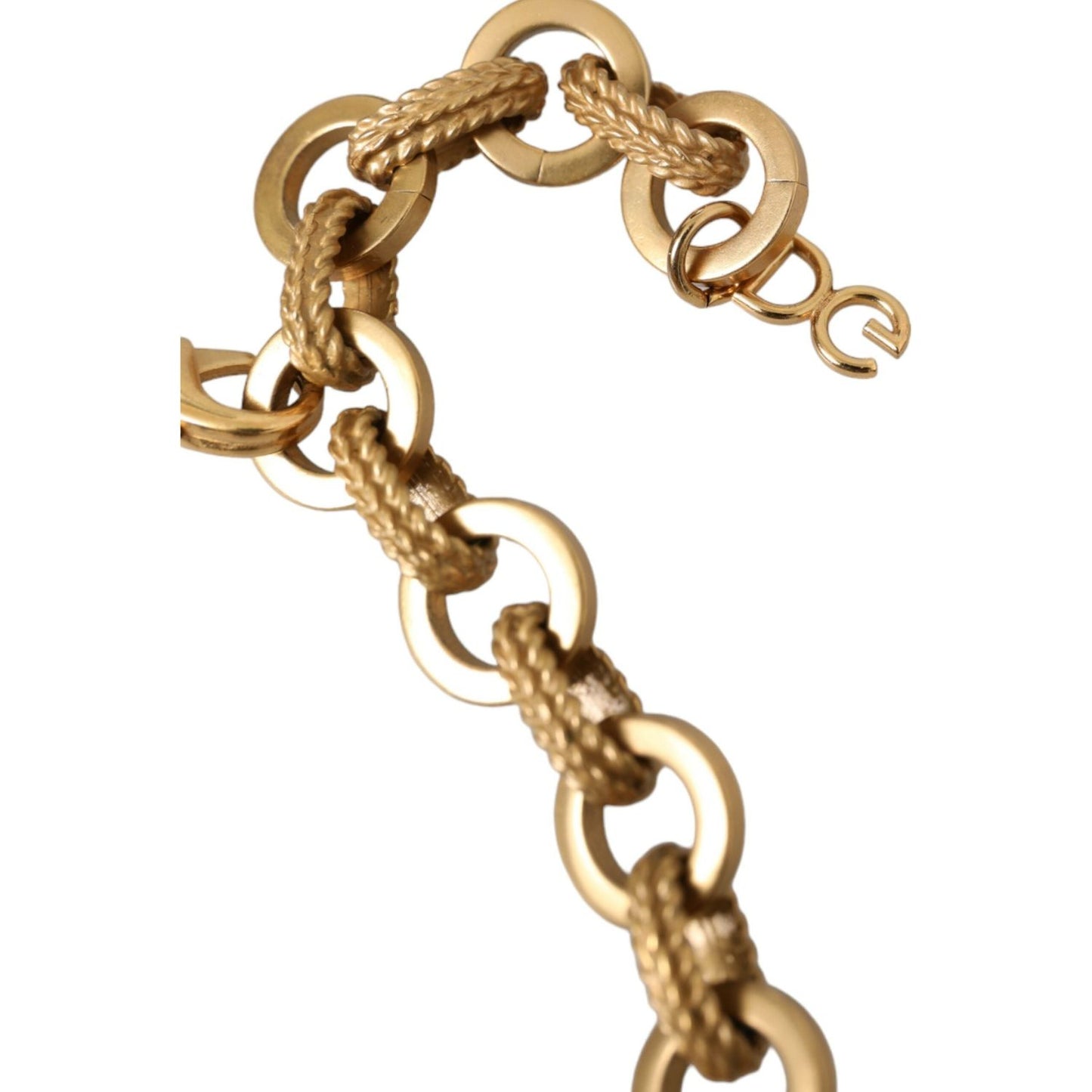 Gold Tone Brass Sunflower Crystal Embellished Necklace Dolce & Gabbana