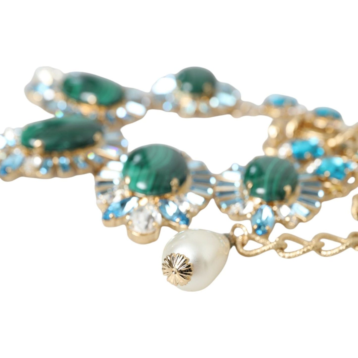 Gold ToneBrass PIETRE OVALI Crystal Embellished Necklace Dolce & Gabbana