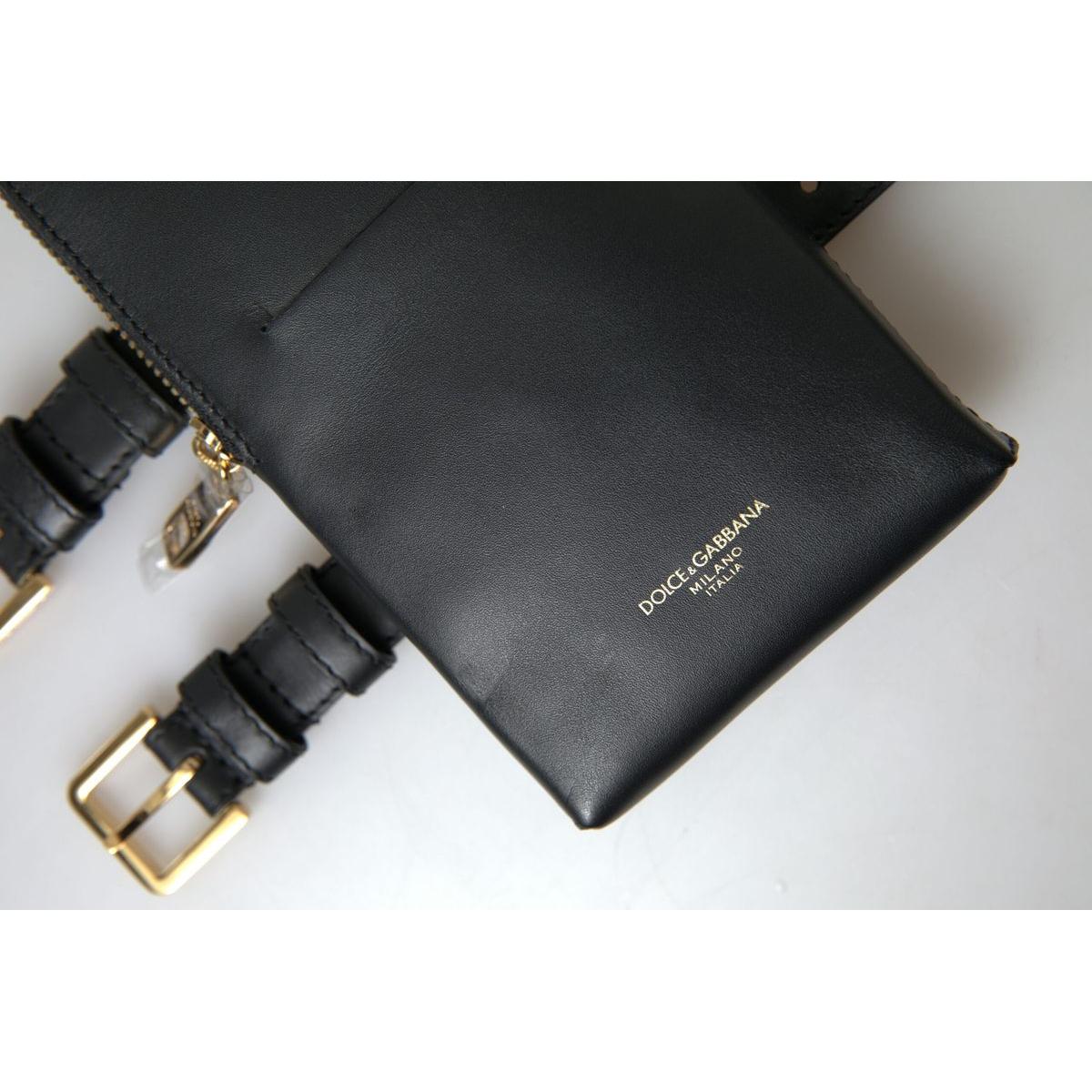 Dolce & Gabbana Elegant Leather Wristlet Clutch black-leather-men-purse-double-belt-strap-bracelet-bag 465A4759-scaled-64b3f2e9-10b.jpg