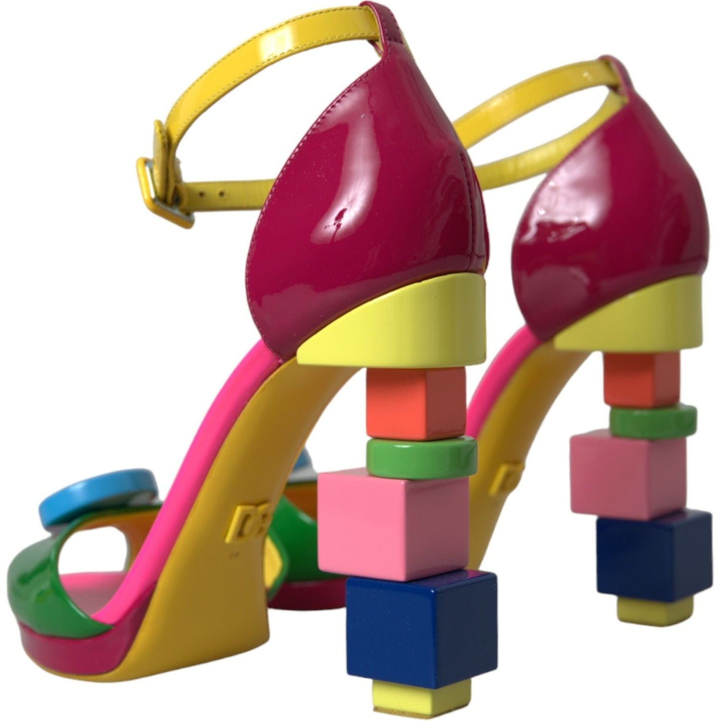 Dolce & Gabbana Multicolor Leather Heels Sandals Shoes multicolor-leather-heels-sandals-shoes