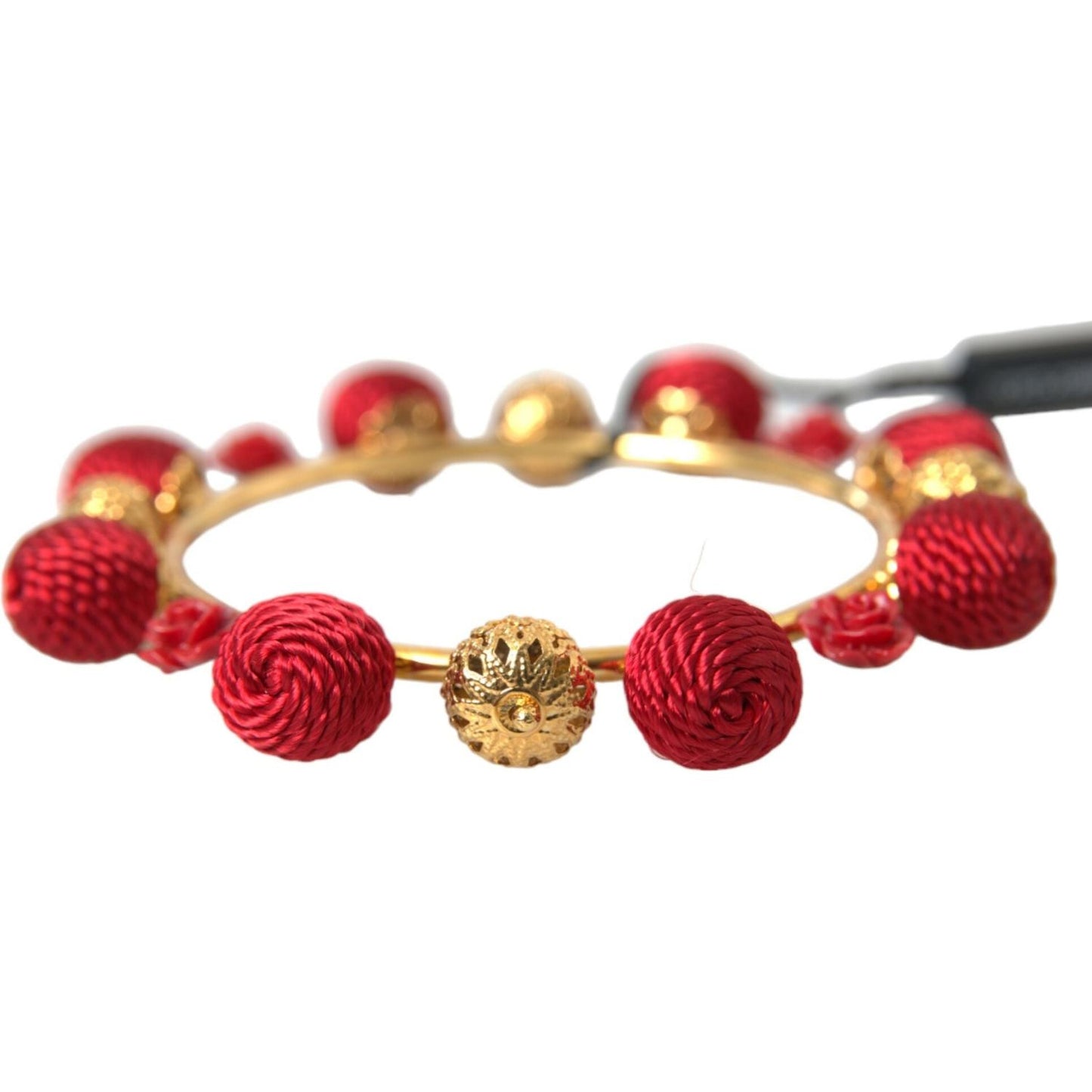 Gold Brass Red RUNWAY Sicilia Natale Roses Bracelet Dolce & Gabbana