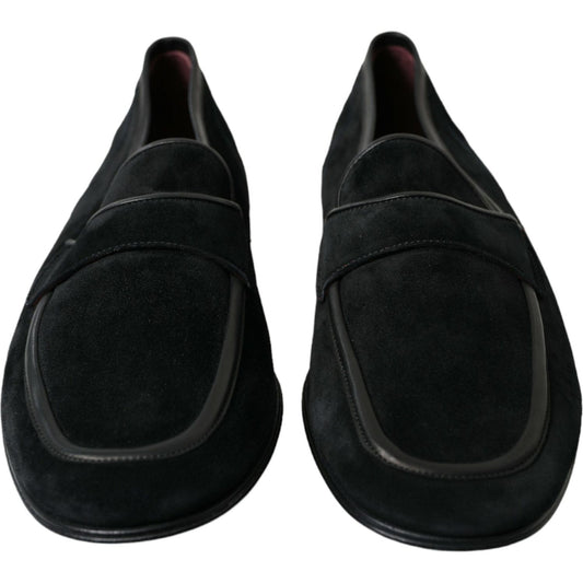 Elegant Velvet Black Loafers for Men Dolce & Gabbana
