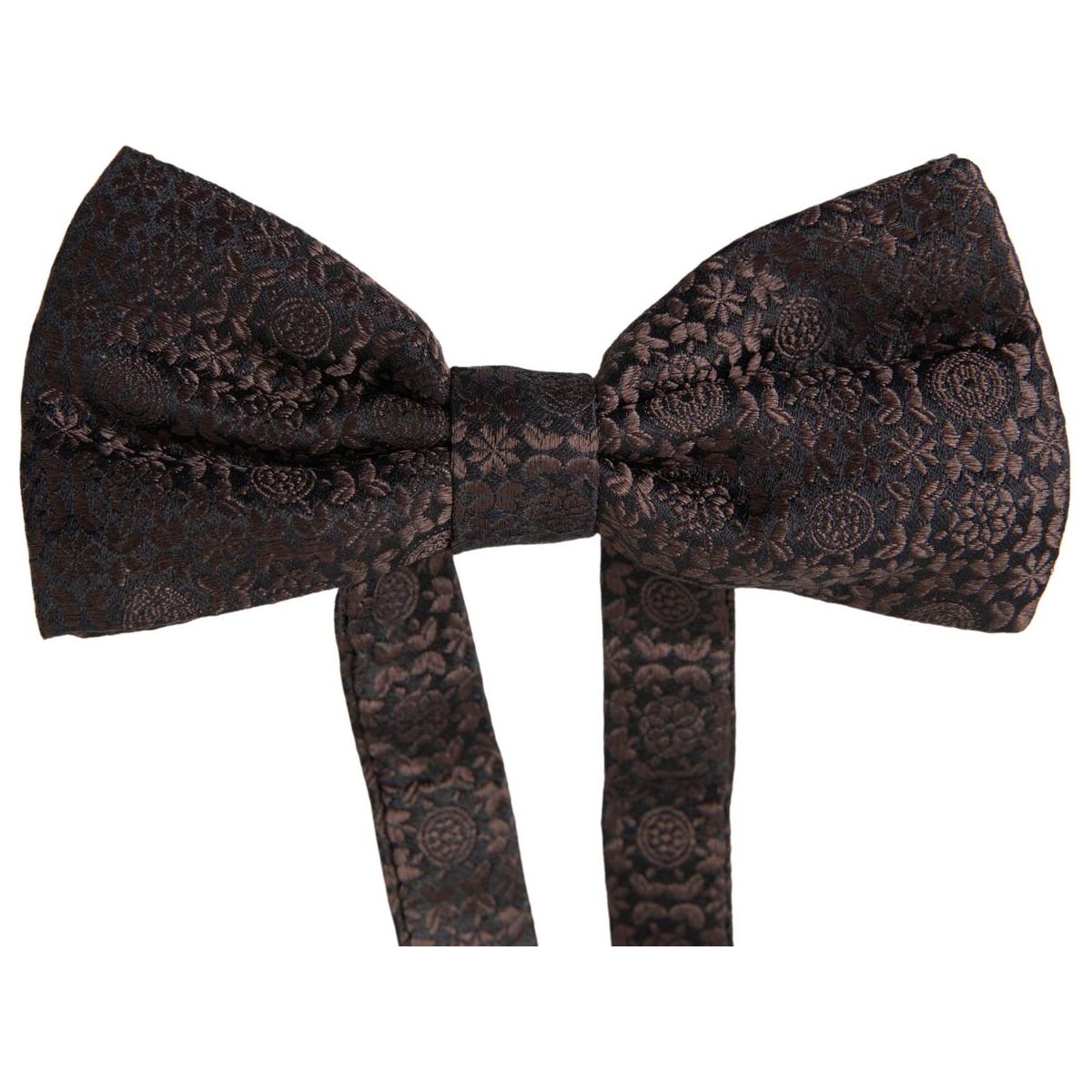 Elegant Silk Brown Bow Tie Dolce & Gabbana