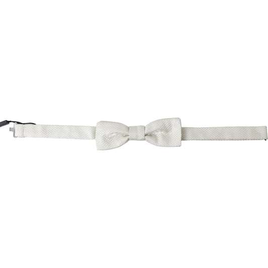 Elegant Ivory Silk Bow Tie Dolce & Gabbana