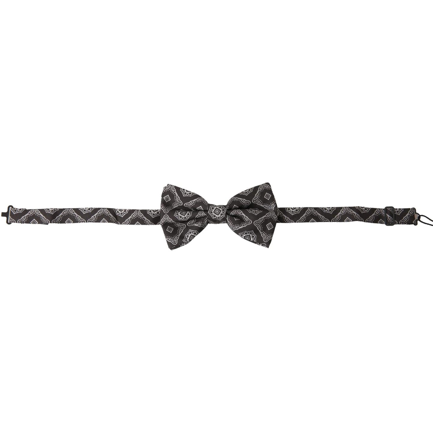 Elegant Silk Tied Bow Tie in Black & White Dolce & Gabbana