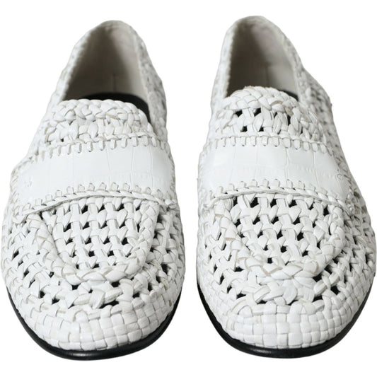 Elegant White Loafer Slip-Ons Dolce & Gabbana