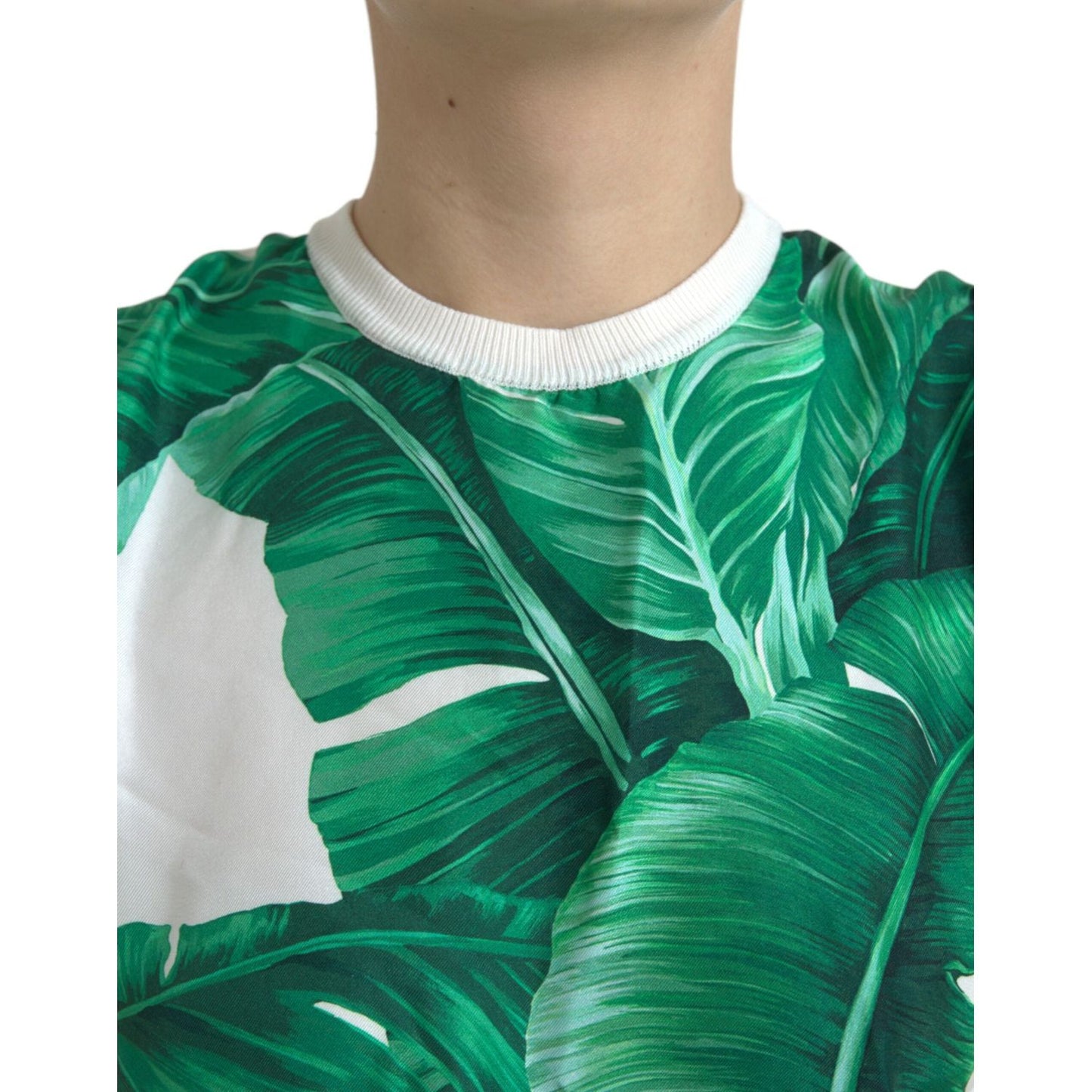Dolce & Gabbana | Silk Banana Leaf Print Tank Top| McRichard Designer Brands   