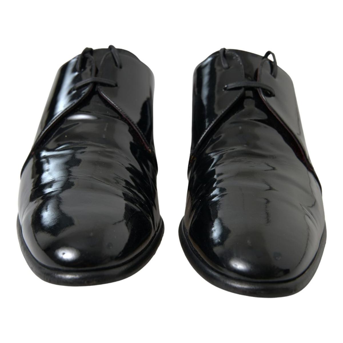 Dolce & Gabbana Elegant Black Patent Leather Formal Men's Shoes elegant-black-patent-leather-formal-mens-shoes