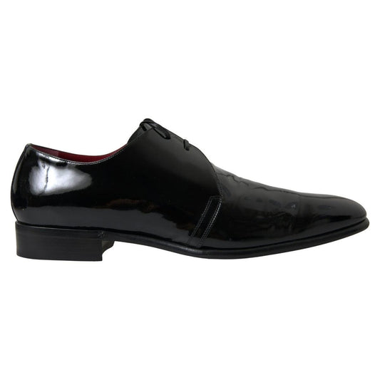 Elegant Black Patent Leather Formal Men's Shoes Dolce & Gabbana