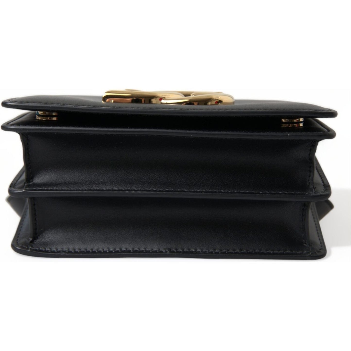 Dolce & GabbanaElegant Black Leather Belt Bag with Gold AccentsMcRichard Designer Brands£1279.00
