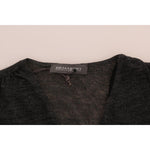 Ermanno Scervino Gray Wool Lace Top Long Sleeved T-shirt