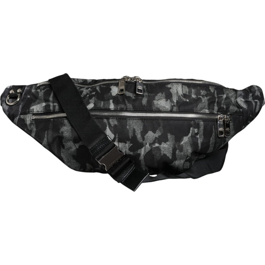 Dolce & Gabbana Black Leopard Fabric Belt Waist Fanny Pack Bag Dolce & Gabbana