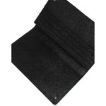 Dolce & Gabbana Black Gray Leopard Leather Bifold Card Slot Crossbody Bag
