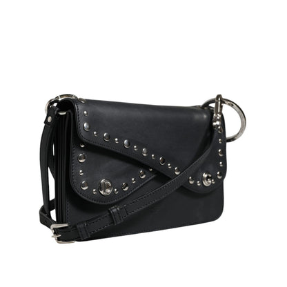 Dolce & Gabbana Black Small Leather Studded Shoulder Crossbody Bag