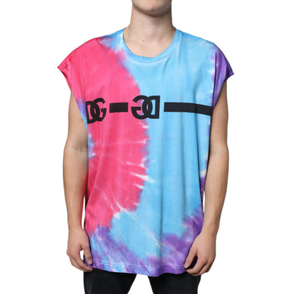 Dolce & Gabbana Multicolor Tie Dye Cotton Sleeveless T-shirt