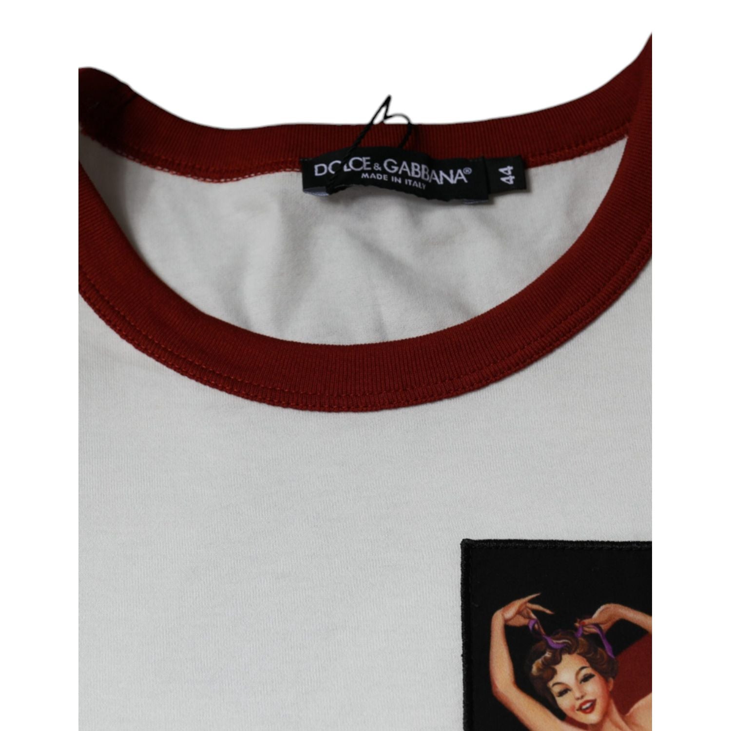 Dolce & Gabbana White Graphic Print Cotton Crew Neck T-shirt