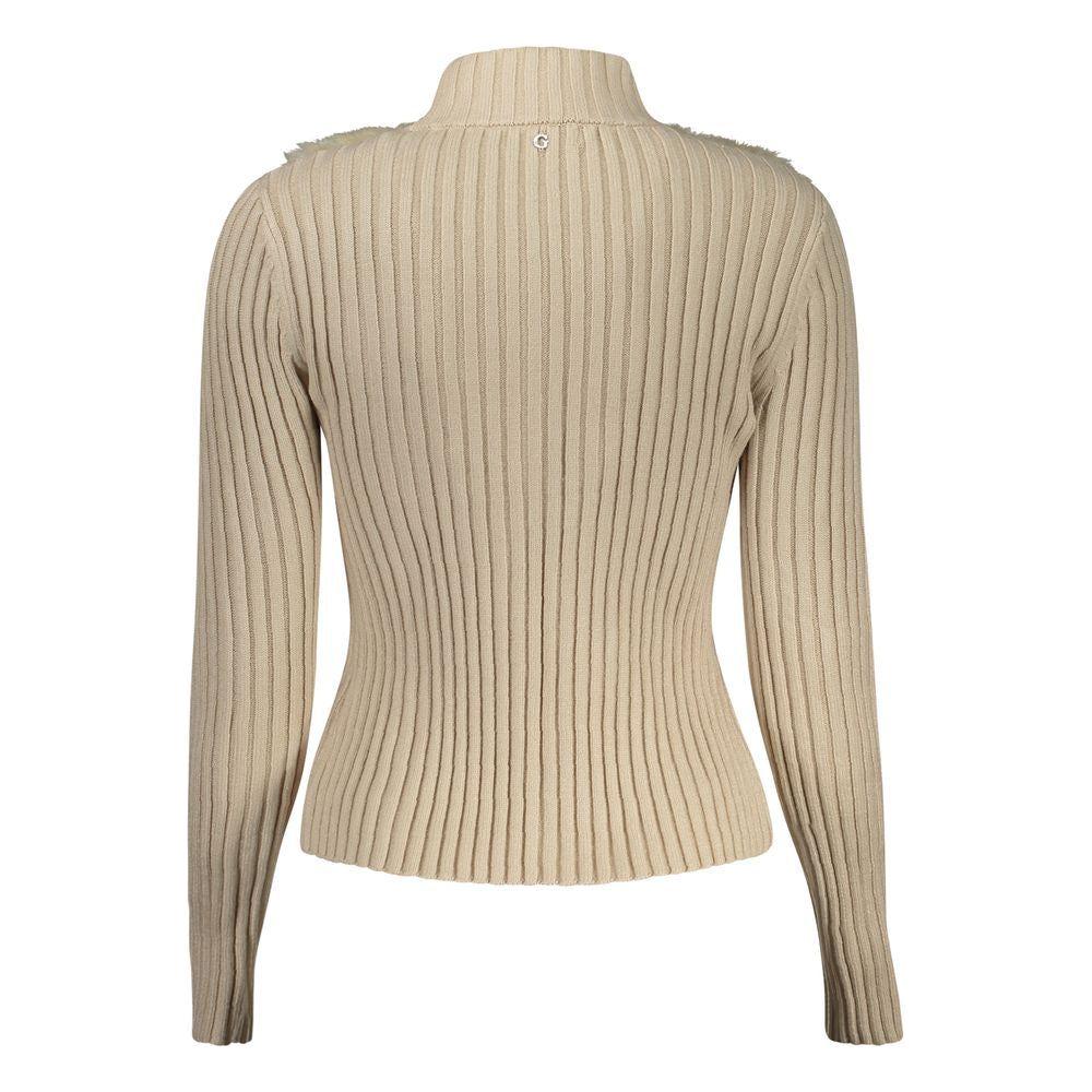 Guess Jeans Beige Polyester Sweater Guess Jeans