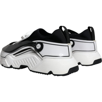 Dolce & Gabbana White Black Logo Plaque Daymaster Sneakers Shoes