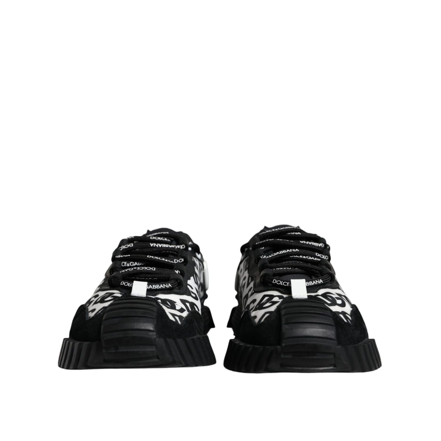 Dolce & Gabbana Black Logo Lace Up Low Top NS1 Sneakers Shoes
