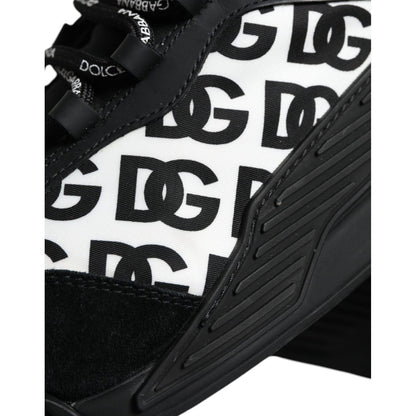 Dolce & Gabbana Black Logo Lace Up Low Top NS1 Sneakers Shoes