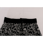 Dolce & Gabbana Floral Macramé Lace Crystal Button Skirt