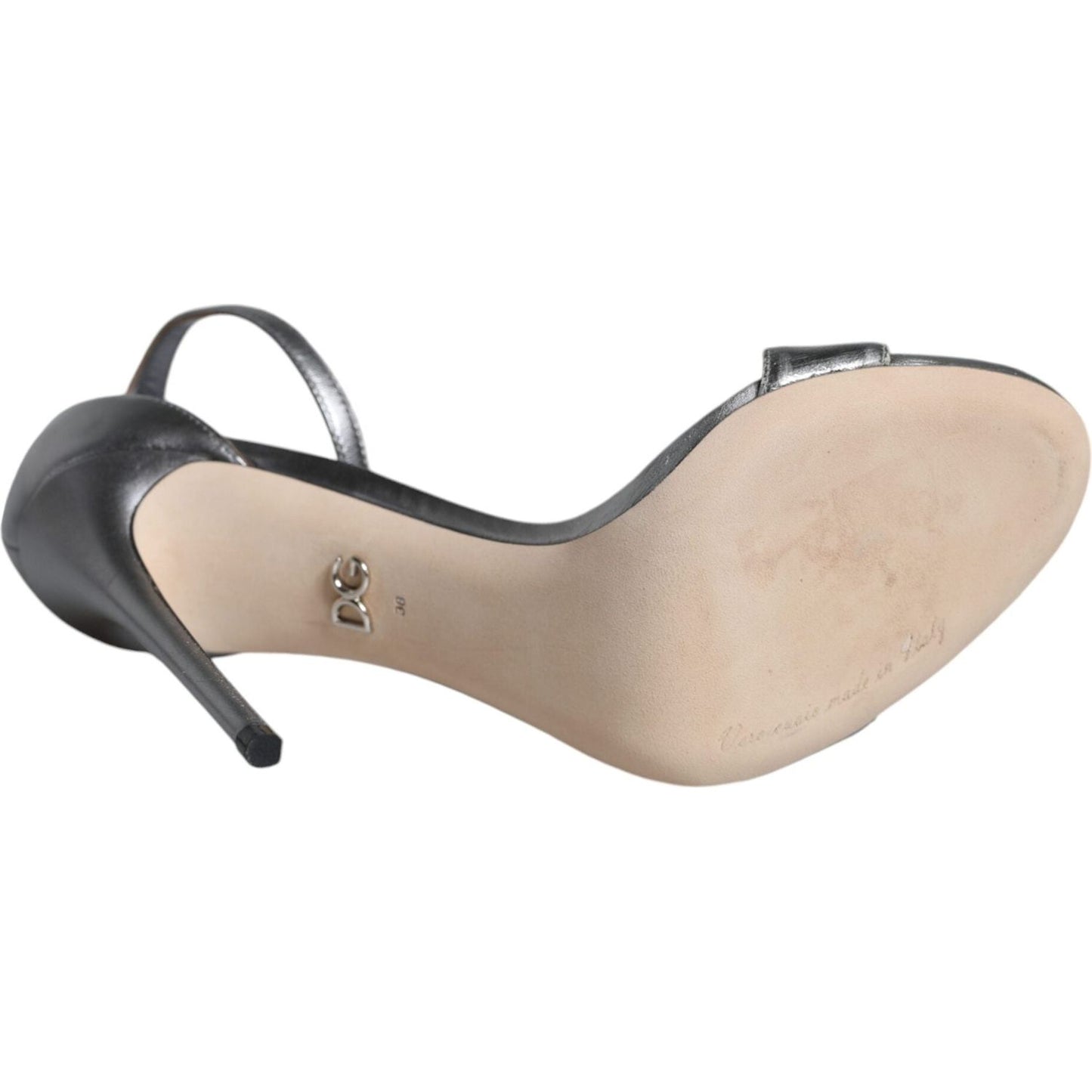Dolce & Gabbana Silver KEIRA Heels Ankle Strap Sandals Shoes LA11725-38