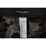 Dolce & Gabbana Gray Floral Brocade High Waist Shorts Shorts