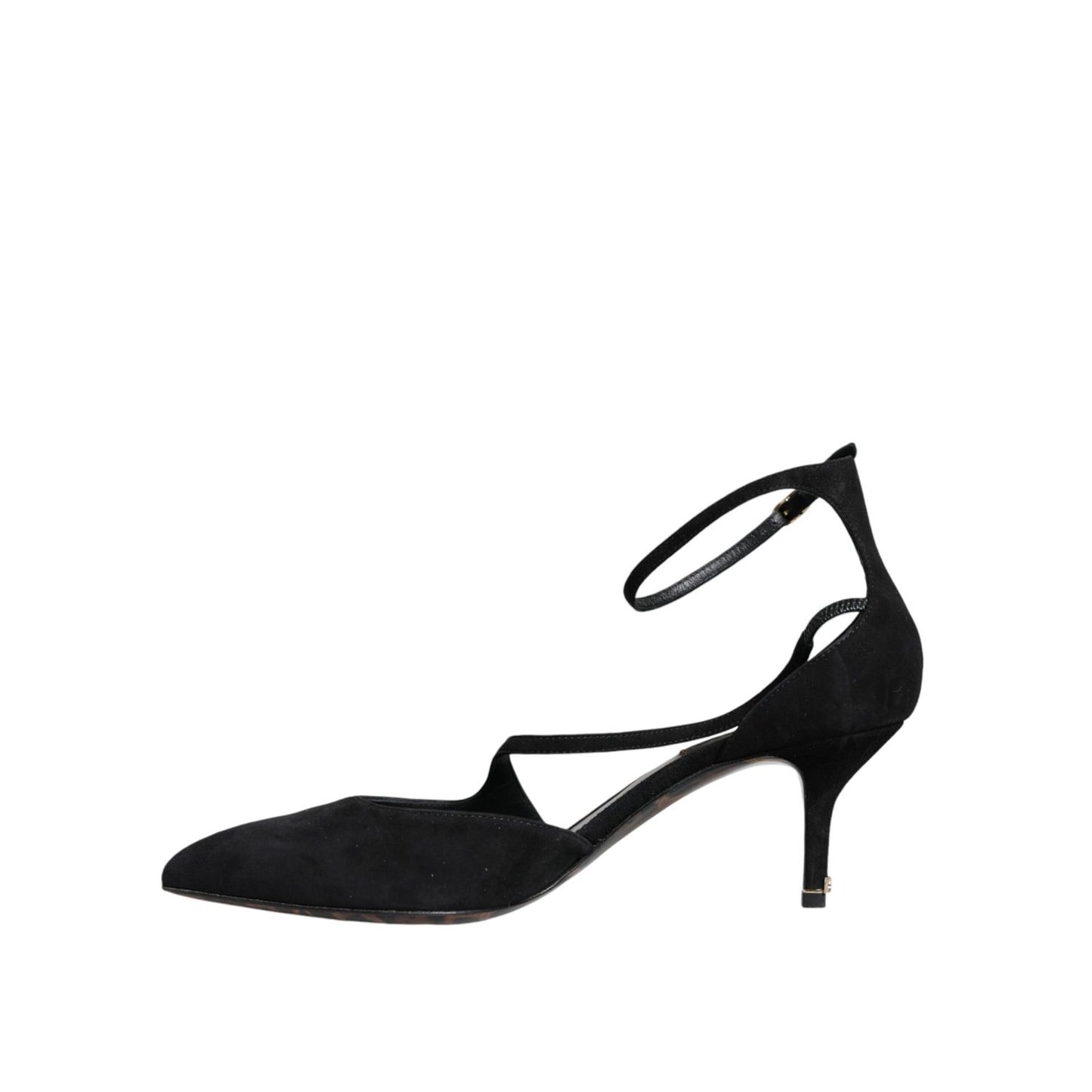 Dolce & Gabbana Black Suede Ankle Strap Heels Pumps Shoes