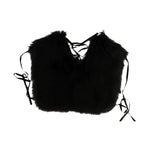 Dolce & Gabbana Black Silver Fox Fur Scarf Fur Scarves