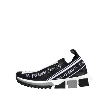 Dolce & Gabbana Black White Sorrento Low Top Sneakers Shoes