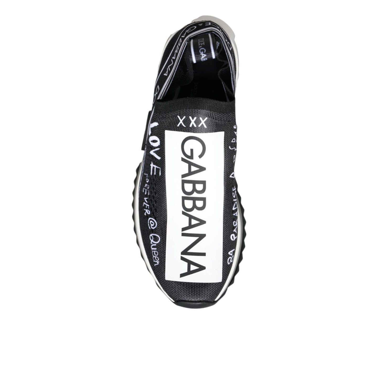 Dolce & Gabbana Black White Sorrento Low Top Sneakers Shoes