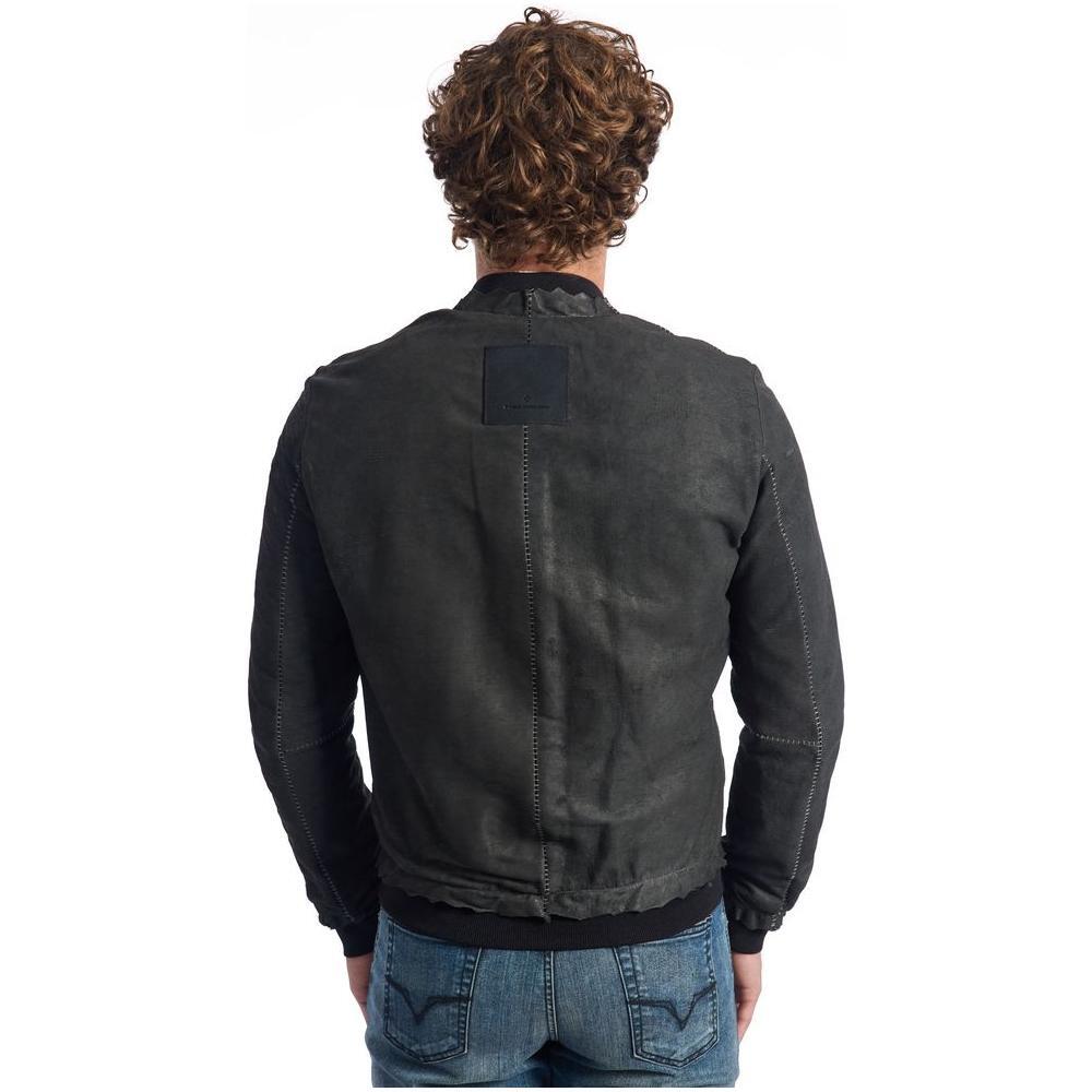 Roberto Pepe Luxury Gray Lambskin Men Jacket