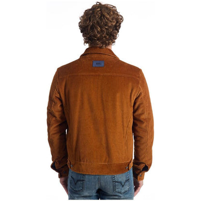 Roberto Pepe Luxury Brown Cotton Men Jacket