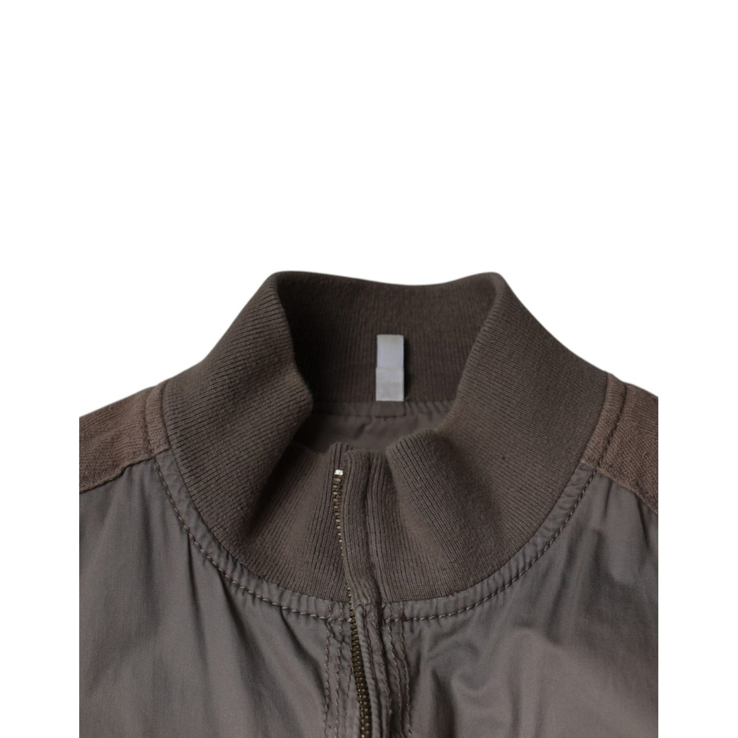 Armani Jeans Brown Cotton Full Zip Bomber Logo Jacket