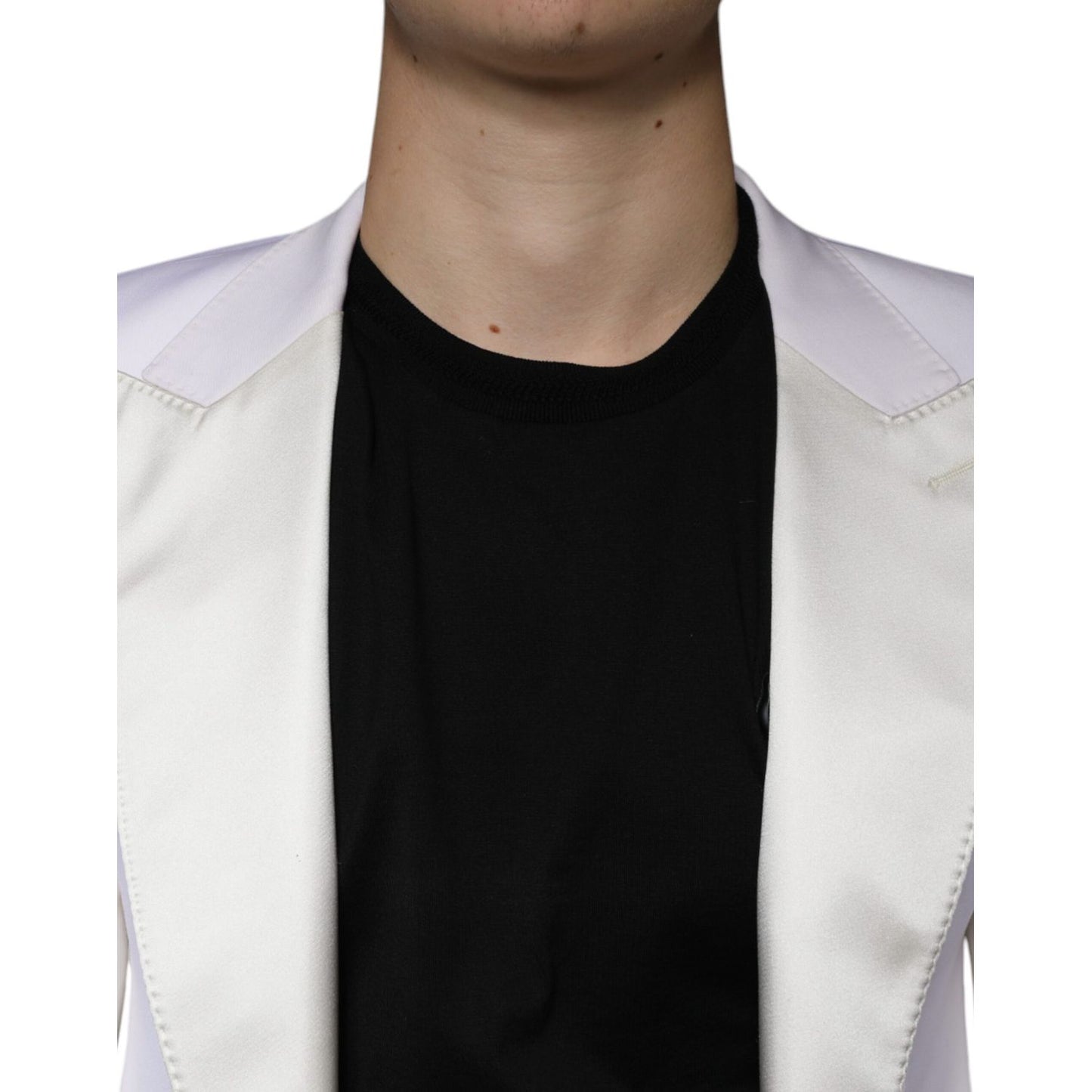 Dolce & Gabbana Off White Wool Single Breasted Dress Blazer