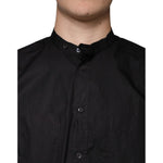 Dolce & Gabbana Black Cotton Button Down Men Casual Shirt TSH84090-38