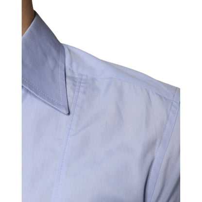 Dolce & Gabbana Light Blue Cotton Men Dress Formal Shirt