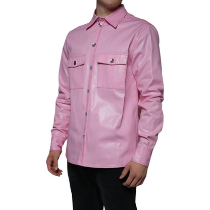 Dolce & Gabbana Pink Cotton Collared Button Down Shirt