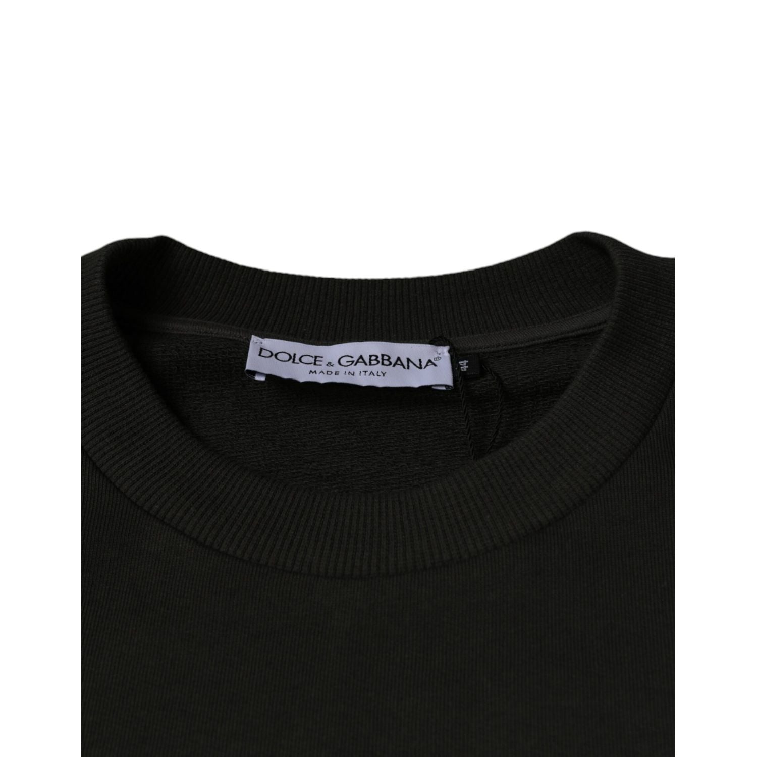 Dolce & Gabbana Army Green DG Crown Crew Neck Pullover Sweater