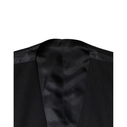 Dolce & Gabbana Black Wool Waistcoat Dress Formal Vest